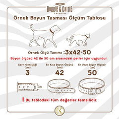 Cattie Gerçek Deriden Taşlı Kedi Boyun Tasması Xlarge Camel 1.5x26-31 Cm