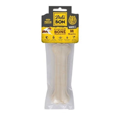 Delibon Deri Press Köpek Kemik Ödülü Beyaz Medium 15 Cm 1 Adet