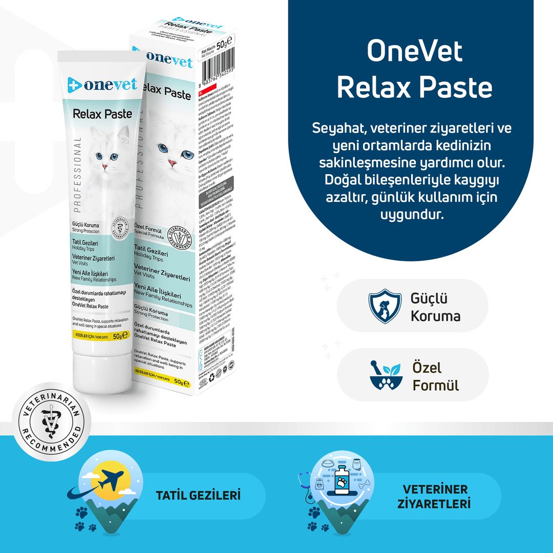 OneVet Relax Paste Stres Ve Anksiyete Azaltıcı Kedi Maltı 50 Gr