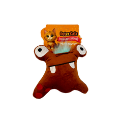 PetzzCats Kurbi Matatabi ve Çıngırak Sesli Peluş Kedi Oyuncağı Kahverengi 13x12 Cm