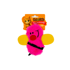 PetzzCats Bee Matatabi ve Çıngırak Sesli Peluş Kedi Oyuncağı Pembe 15x14 Cm