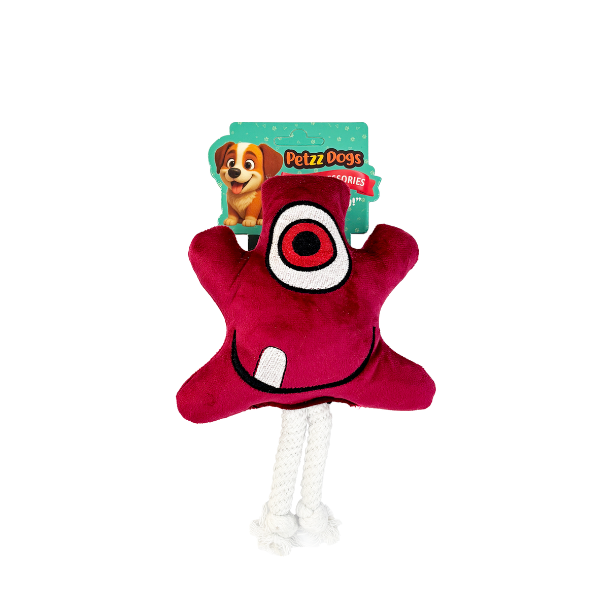 PetzzDogs Miny Sesli Dayanıklı Peluş Köpek Çiğneme Oyuncağı Bordo 22x15 Cm