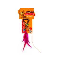 PetzzCats Stick Matatabi ve Çıngırak Sesli Peluş Kedi Oltası Oyuncağı Renkli 27x1 Cm