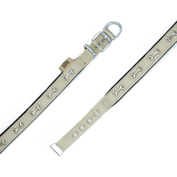 Doggie Comfort Dokuma Kemikli Köpek Boyun Tasması Small Haki 2x30-35 Cm