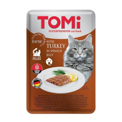 Tomi Hindili ve Ispanaklı Pouch Yetişkin Konserve Kedi Maması 100 Gr