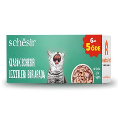 Schesir Klasik Lezzetler Yetişkin Konserve Kedi Maması 1 Adet 6x480 Gr