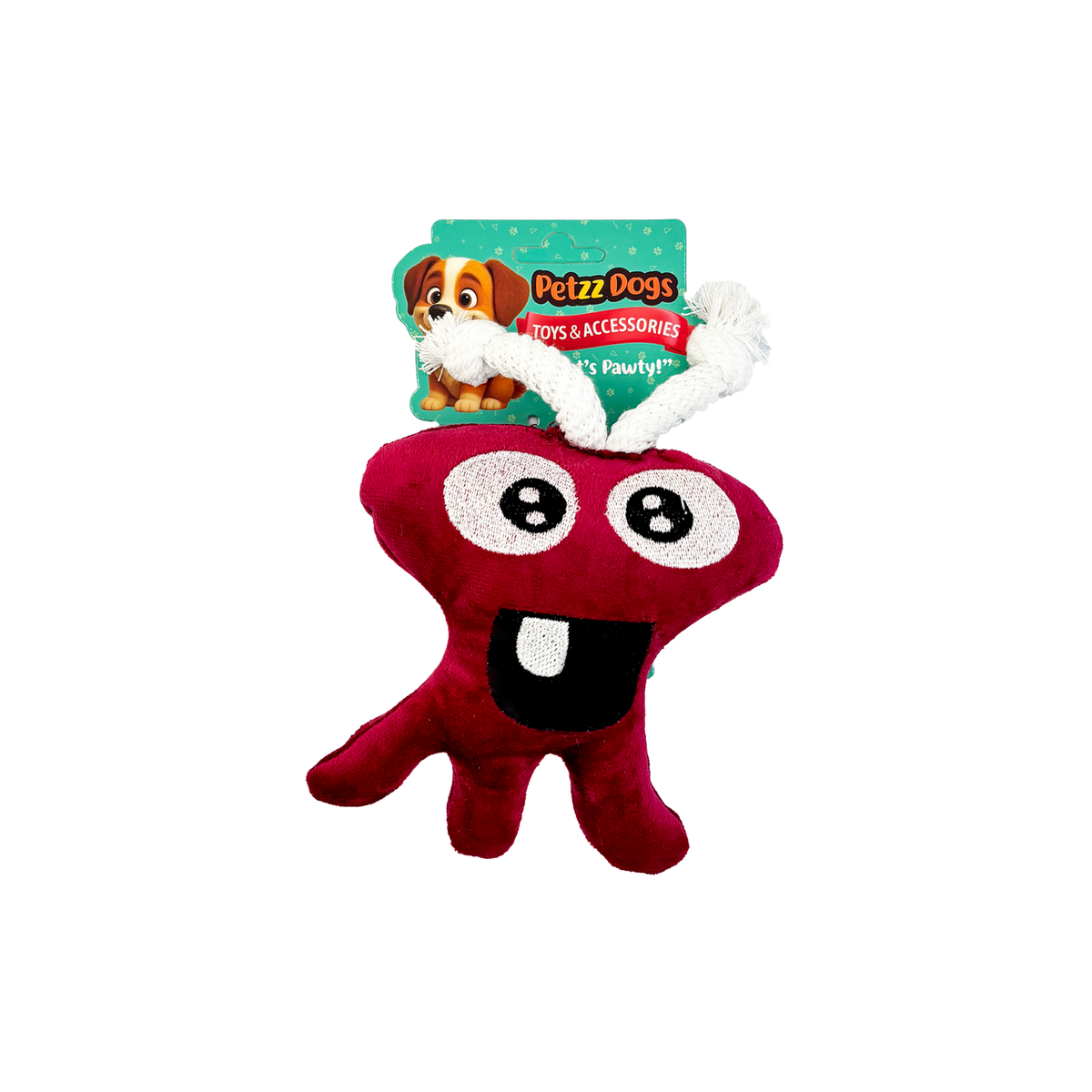 PetzzDogs Çatlak Sesli Dayanıklı Peluş Köpek Çiğneme Oyuncağı Bordo 13x19 Cm