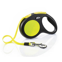 Flexi Neon Reflektörlü Şerit Otomatik Köpek Gezdirme Tasması Medium Siyah 5 Mt