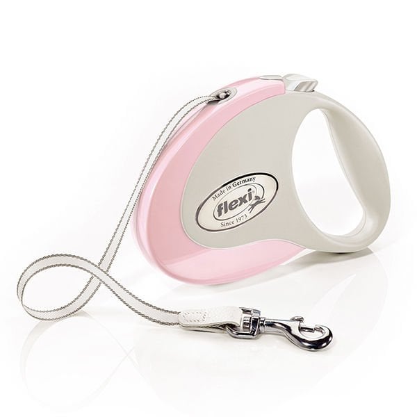 Flexi Style Şerit Otomatik Köpek Gezdirme Tasması Medium Pembe 5 Mt