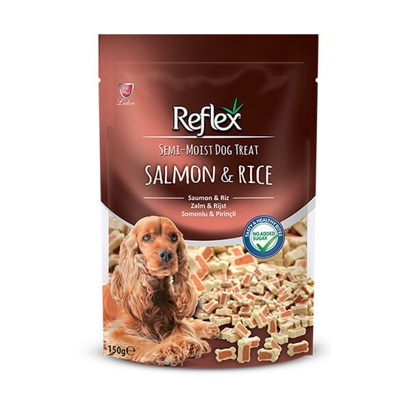 Reflex Semi Moist Somon ve Pirinç Kalpli Köpek Ödül Maması 1 Adet 150 Gr