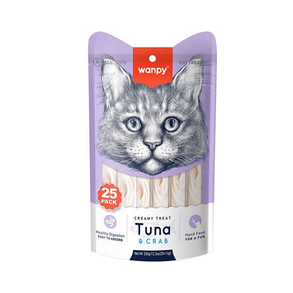 Wanpy Ton Balıklı ve Yengeçli Sıvı Kedi Ödülü 1 Adet 25x14 Gr