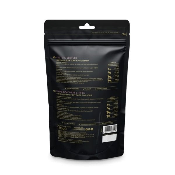 Reflex Snackies Natural Keçi Etli Şerit Tahılsız Köpek Ödül Maması 170 Gr