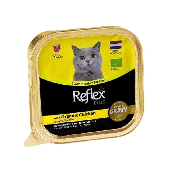 Reflex Plus Sos İçinde Parça Organik Tavuk Etli Yetişkin Konserve Kedi Maması 1 Adet 85 Gr