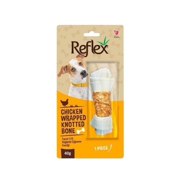 Reflex Tavuk Etli Düğümlü Çiğneme Kemiği Köpek Ödülü 1 Adet 40 Gr