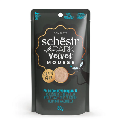 Schesir After Dark Velvet Mousse Tavuklu ve Bıldırcın Yumurtalı Yetişkin Kedi Yaş Maması 1 Adet 80 Gr