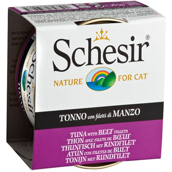 Schesir Ton Balık ve Sığır Etli Jöleli Konserve Kedi Maması 1 Adet 85 Gr