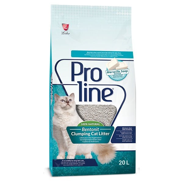 Proline Marsilya Sabun Kokulu Topaklanan Bentonit Kedi Kumu 1 Adet 20 Lt